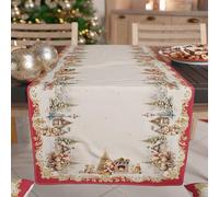 PETTI Artigiani Italiani - Runner da Tavola Natalizio 140x40 cm, Elegante Vintage Xmas, Cucina, 100% Made in Italy