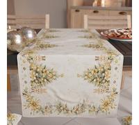 PETTI Artigiani Italiani - Runner da Tavola Natalizio per Cucina 140x40 cm, Runner Natalizo Elegante Xmas Gold, 100% Made in Itay