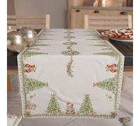 PETTI Artigiani Italiani - Runner da Tavola Natalizio per Cucina 140x40 cm, Runner Natalizo Elegante Xmas Bears, 100% Made in Itay