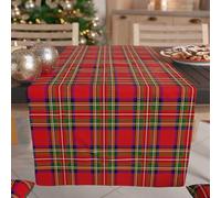 PETTI Artigiani Italiani - Runner da Tavola Natalizio, Runner Natalizio, Runner Cucina 140x40 cm, Runner Natalizo Elegante Tartan, 100% Made in Italy