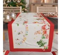 PETTI Artigiani Italiani - Runner da Tavola Natalizio, Runner Natalizio, Runner Cucina 140x40 cm, Runner Natalizo Elegante Gnomo, 100% Made in Itay