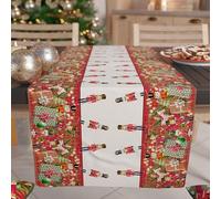 PETTI Artigiani Italiani - Runner da Tavola Natalizio, Runner Natalizio, Runner Cucina 140x40 cm, Runner Natalizo Elegante Soldatini, 100% Made in Itay