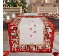 PETTI Artigiani Italiani - Runner da Tavola Natalizio, Runner Natalizio, Runner Cucina 140x40 cm, Runner Natalizo Elegante Elfo, 100% Made in Italy