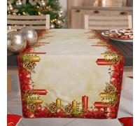 PETTI Artigiani Italiani - Runner da Tavola Natalizio, Runner Natalizio, Runner Cucina 140x40 cm, Runner Natalizo Elegante Candele, 100% Made in Italy