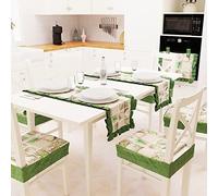 PETTI Artigiani Italiani - Runner Tavola, Runner da Tavolo in Cotone, 1pz Runner Tavola Cucina o Soggiorno 40x140 cm Lidia Verde 100% Made in Italy