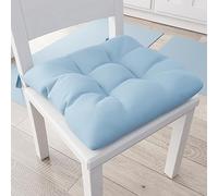 PETTI Artigiani Italiani - Cuscini per Sedia Cucina, Set 6 Cuscini per Sedie Cucina, Coprisedie Cucina in Cotone con Laccetti, Azzurro, 100% Made in Italy