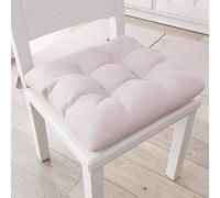 PETTI Artigiani Italiani - Cuscini per Sedia Cucina, Set 6 Cuscini per Sedie Cucina, Coprisedie Cucina in Cotone con Laccetti, Cipria, 100% Made in Italy