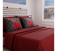 PETTI Artigiani Italiani - Set Completo Letto, Lenzuola Matrimoniali, Lenzuola I Love You, Completo Letto Matrimoniale, Stampa solo su Federe 100% Made in Italy