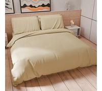 PETTI Artigiani Italiani - Set Copripiumino Matrimoniale 240x220 cm (2 Federe 50x80 cm Incluse), Parure Copripiumino Morbida Microfibra Tinta Unita Tortora