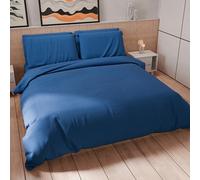 PETTI Artigiani Italiani - Set Copripiumino Matrimoniale 240x220 cm (2 Federe 50x80 cm Incluse), Parure Copripiumino Morbida Microfibra Tinta Unita Blu Elettrico