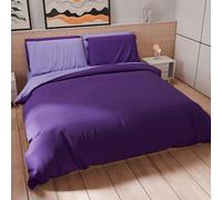 PETTI Artigiani Italiani - Set Copripiumino Matrimoniale 240x220 cm (2 Federe 50x80 cm Incluse), Parure Copripiumino Morbida Microfibra Tinta Unita Lilla - Viola