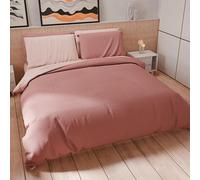 PETTI Artigiani Italiani - Set Copripiumino Matrimoniale 260x240 cm (2 Federe 50x80 cm Incluse), Parure Copripiumino Morbida Microfibra Tinta Unita Cipria Chiaro - Cipria Scuro