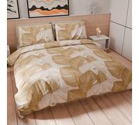PETTI Artigiani Italiani - Set Copripiumino Matrimoniale Maxi 240x220 cm (2 Federe 80x80 cm Incluse), Parure Copripiumino Microfibra con Stampa Digitale Tropical Tortora O - Made in Italy