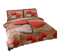 PETTI Artigiani Italiani - Set Copripiumino Matrimoniale Maxi 240x220 cm (2 Federe 80x80 cm Incluse), Parure Copripiumino Microfibra con Stampa Digitale Cuore - Made in Italy