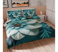 PETTI Artigiani Italiani - Set Copripiumino Matrimoniale Maxi 260x220 cm (2 Federe 75x50 cm Incluse), Parure Copripiumino Microfibra con Stampa Digitale Floreale 05 21 - Made in Italy