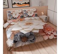 PETTI Artigiani Italiani - Set Copripiumino Matrimoniale Maxi 260x220 cm (2 Federe 75x50 cm Incluse), Parure Copripiumino Microfibra con Stampa Digitale Floreale 05 1 - Made in Italy