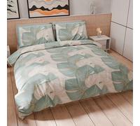 PETTI Artigiani Italiani - Set Copripiumino Matrimoniale Maxi 260x240 cm (2 Federe 50x80 cm Incluse), Parure Copripiumino Microfibra con Stampa Digitale Tropical Celeste O - Made in Italy