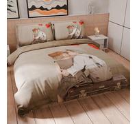 PETTI Artigiani Italiani - Set Copripiumino Matrimoniale Maxi 260x240 cm (2 Federe 50x80 cm Incluse), Parure Copripiumino Microfibra con Stampa Digitale Bacio - Made in Italy