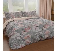 PETTI Artigiani Italiani - Set Copripiumino Matrimoniale Maxi 260x240 cm (2 Federe 50x80 cm Incluse), Parure Copripiumino Microfibra con Stampa Digitale Floreale 17 02 - Made in Italy