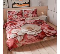 PETTI Artigiani Italiani - Set Copripiumino Matrimoniale Maxi 260x240 cm (2 Federe 50x80 cm Incluse), Parure Copripiumino Microfibra con Stampa Digitale Floreale 05 3 - Made in Italy
