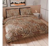 PETTI Artigiani Italiani - Set Copripiumino Matrimoniale Maxi 260x240 cm (2 Federe 63x63 cm Incluse), Parure Copripiumino Microfibra con Stampa Digitale Animalier 04 - Made in Italy