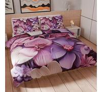 PETTI Artigiani Italiani - Set Copripiumino Matrimoniale Maxi 260x240 cm (2 Federe 63x63 cm Incluse), Parure Copripiumino Microfibra con Stampa Digitale Floreale 05 23 - Made in Italy