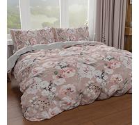 PETTI Artigiani Italiani - Set Copripiumino Una Piazza e Mezza 200x200 cm (1 Federa 50x80 cm Inclusa), Parure Copripiumino Morbida Microfibra con Stampa Digitale Floreale 17 03 - Made in Italy