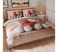 PETTI Artigiani Italiani - Set Copripiumino Una piazza e mezza 200x200 cm (1 Federa 50x80 cm Inclusa), Parure Copripiumino Morbida Microfibra con Stampa Digitale - Made in Italy - Dolcezza