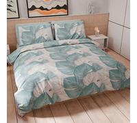 PETTI Artigiani Italiani - Set Copripiumino Una piazza e mezza 200x200 cm (1 Federa 50x80 cm Inclusa), Parure Copripiumino Morbida Microfibra con Stampa Digitale - Made in Italy - Tropical Celeste A