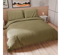 PETTI Artigiani Italiani - Set Copripiumino Una piazza e mezza 200x200 cm (2 Federe 63x63 cm Incluse), Parure Copripiumino Morbida Microfibra Tinta Unita Fango
