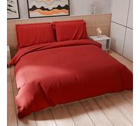 PETTI Artigiani Italiani - Set Copripiumino Una piazza e mezza 200x200 cm (2 Federe 63x63 cm Incluse), Parure Copripiumino Morbida Microfibra Tinta Unita Rosso