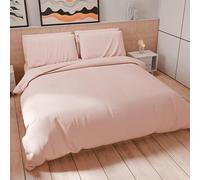 PETTI Artigiani Italiani - Set Copripiumino Una piazza e mezza 200x200 cm (2 Federe 63x63 cm Incluse), Parure Copripiumino Morbida Microfibra Tinta Unita Cipria Chiaro