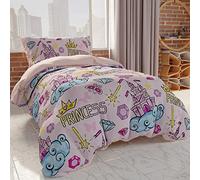 PETTI Artigiani Italiani - Set Copripiumino Una piazza e mezza 200x200 cm (2 Federe 75x50 cm Incluse), Copripiumino in Microfibra per la Cameretta Bambino e Bambina, in Stampa Digitale