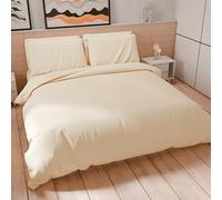 PETTI Artigiani Italiani - Set Copripiumino Una piazza e mezza 200x200 cm (2 Federe 75x50 cm Incluse), Parure Copripiumino Morbida Microfibra Tinta Unita Panna