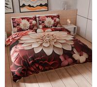 PETTI Artigiani Italiani - Set Copripiumino Una Piazza e Mezza 200x200 cm (2 Federe 75x50 cm Incluse), Parure Copripiumino Microfibra con Stampa Digitale Floreale 05 24 - Made in Italy