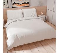 PETTI Artigiani Italiani - Set Copripiumino Una piazza e mezza 200x200 cm (2 Federe 75x50 cm Incluse), Parure Copripiumino Morbida Microfibra Tinta Unita Bianco