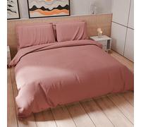 PETTI Artigiani Italiani - Set Copripiumino Una piazza e mezza 200x200 cm (2 Federe 80x80 cm Incluse), Parure Copripiumino Morbida Microfibra Tinta Unita Cipria Scuro