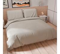 PETTI Artigiani Italiani - Set Copripiumino Una piazza e mezza 200x200 cm (2 Federe 80x80 cm Incluse), Parure Copripiumino Morbida Microfibra Tinta Unita Grigio Chiaro
