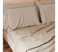 PETTI Artigiani Italiani - Set Lenzuola Cotone Matrimoniali 4 Pezzi, Completo Letto con Lenzuolo Sopra, Lenzuolo Sotto con Angoli Elasticizzati e 2 Federe Lenzuola Crema