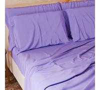 PETTI Artigiani Italiani - Set Lenzuola Piazza e Mezza Francese 4 Pezzi, Morbide e Traspiranti, Completo Letto con Lenzuolo Sopra, Lenzuolo Sotto con Angoli Elasticizzati e 2 Federe Lenzuola Lilla