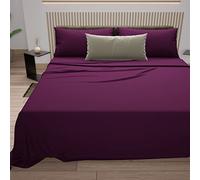 PETTI Artigiani Italiani - Set Lenzuola Singolo 3 Pezzi, Morbide e Traspiranti, Completo Letto con Lenzuolo Sopra, Lenzuolo Sotto con Angoli Elasticizzati e 1 Federa Lenzuola Prugna