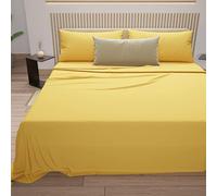 PETTI Artigiani Italiani - Set Lenzuola Singolo 3 Pezzi, Morbide e Traspiranti, Completo Letto con Lenzuolo Sopra, Lenzuolo Sotto con Angoli Elasticizzati e 1 Federa Lenzuola Giallo