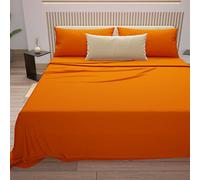 PETTI Artigiani Italiani - Set Lenzuola Singolo 3 Pezzi, Morbide e Traspiranti, Completo Letto con Lenzuolo Sopra, Lenzuolo Sotto con Angoli Elasticizzati e 1 Federa Lenzuola Arancione