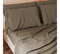 PETTI Artigiani Italiani - Set Lenzuola Matrimoniali 4 Pezzi, Morbide e Traspiranti, Completo Letto con Lenzuolo Sopra, Lenzuolo Sotto con Angoli Elasticizzati e 2 Federe Lenzuola Tortora