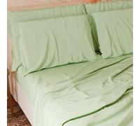 PETTI Artigiani Italiani - Set Lenzuola Matrimoniali Maxi 4 Pezzi, Morbide e Traspiranti, Completo Letto con Lenzuolo Sopra, Lenzuolo Sotto con Angoli Elasticizzati e 2 Federe Lenzuola Salvia