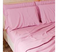 PETTI Artigiani Italiani - Set Lenzuola Matrimoniali Maxi 4 Pezzi, Morbide e Traspiranti, Completo Letto con Lenzuolo Sopra, Lenzuolo Sotto con Angoli Elasticizzati e 2 Federe Lenzuola Rosa Chiaro