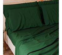 PETTI Artigiani Italiani - Set Lenzuola Matrimoniali Maxi 4 Pezzi, Morbide e Traspiranti, Completo Letto con Lenzuolo Sopra, Lenzuolo Sotto con Angoli Elasticizzati e 2 Federe Lenzuola Verde