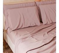 PETTI Artigiani Italiani - Set Lenzuola Matrimoniali Maxi 4 Pezzi, Morbide e Traspiranti, Completo Letto con Lenzuolo Sopra, Lenzuolo Sotto con Angoli Elasticizzati e 2 Federe Lenzuola Cipria