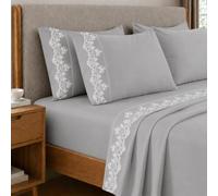 PETTI Artigiani Italiani - Set Lenzuola Matrimoniali Percalle Cotone con Pizzo Rebrodè Cipria, Completo Letto 4 Pezzi, 100% Made in Italy