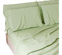 PETTI Artigiani Italiani - Set Lenzuola Singolo 3 Pezzi, Morbide e Traspiranti, Completo Letto con Lenzuolo Sopra, Lenzuolo Sotto con Angoli Elasticizzati e 1 Federa Lenzuola Salvia
